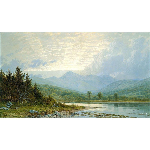 Sunset on Mount Chocorua, New Hampshire 1872 Black Modern Wood Framed Art Print by Richards, William Trost