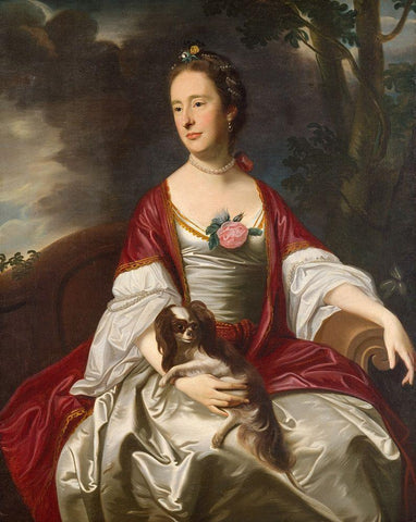 Mrs. Jerathmael Bowers White Modern Wood Framed Art Print with Double Matting by Copley,Â John Singleton