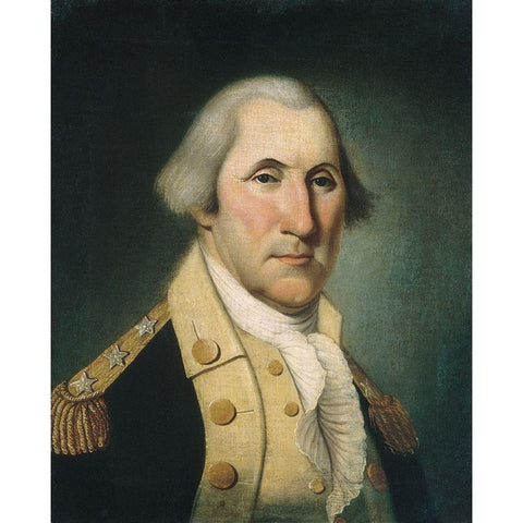 George Washington White Modern Wood Framed Art Print by Polk, Charles Peale