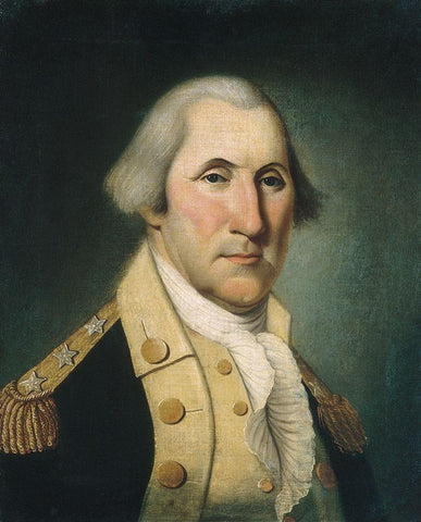 George Washington White Modern Wood Framed Art Print with Double Matting by Polk, Charles Peale