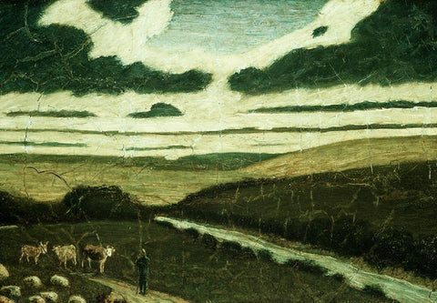 Landscape White Modern Wood Framed Art Print with Double Matting by Ryder, Albert Pinkham