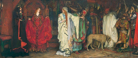 King Lear, Act I, Scene I Black Ornate Wood Framed Art Print with Double Matting by Abbey, Edwin AustinÂ 