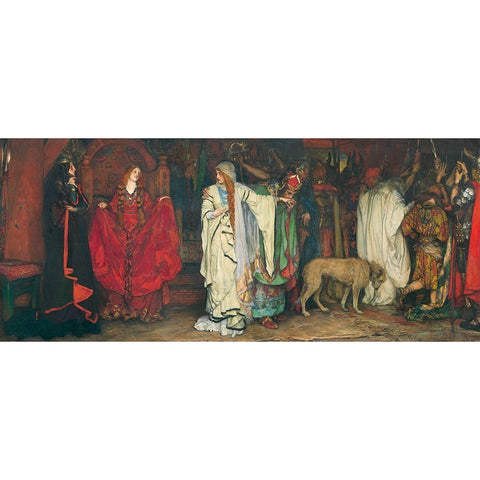King Lear, Act I, Scene I Black Modern Wood Framed Art Print by Abbey, Edwin AustinÂ 