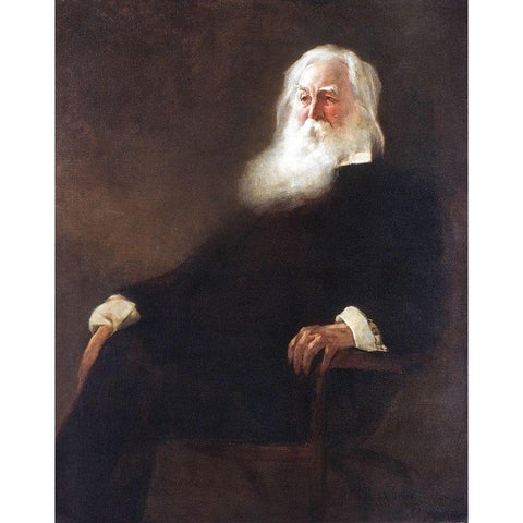 Walt Whitman Black Modern Wood Framed Art Print by Alexander, John White