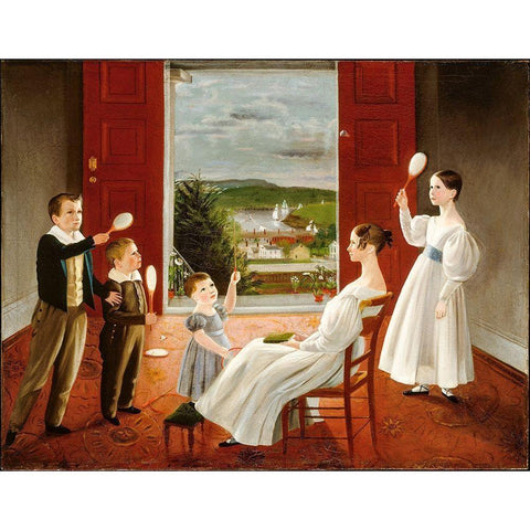 The Children of Nathan Starr Gold Ornate Wood Framed Art Print with Double Matting by Andrews, Ambrose