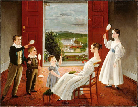 The Children of Nathan Starr Black Ornate Wood Framed Art Print with Double Matting by Andrews, Ambrose