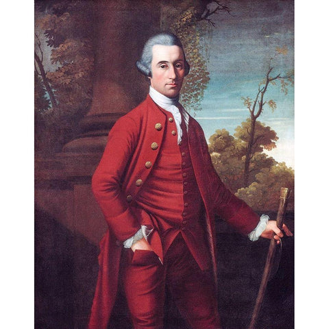 Portrait of a Gentleman Black Modern Wood Framed Art Print by Benbridge, Henry
