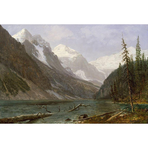 Canadian Rockies (Lake Louise) Gold Ornate Wood Framed Art Print with Double Matting by Bierstadt, Albert
