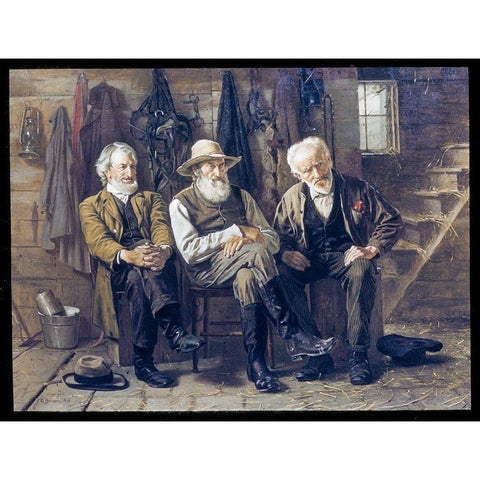 To Decide the Question Black Modern Wood Framed Art Print with Double Matting by Brown, John George