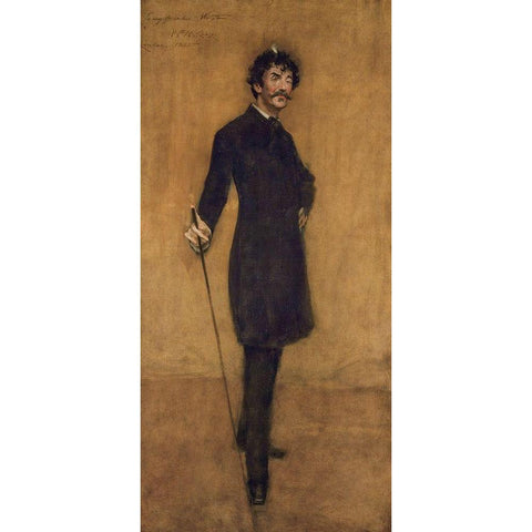 James Abbott McNeill Whistler Black Modern Wood Framed Art Print with Double Matting by Chase, William Merritt