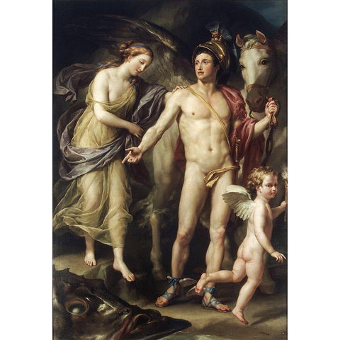 Perseus and Andromeda White Modern Wood Framed Art Print by Mengs, Anton Raphael