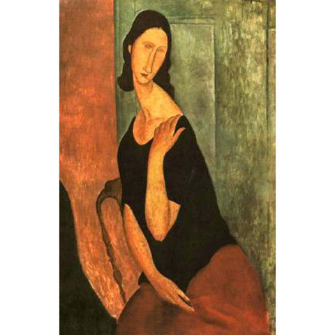 Jeanne 4 White Modern Wood Framed Art Print by Modigliani, Amedeo