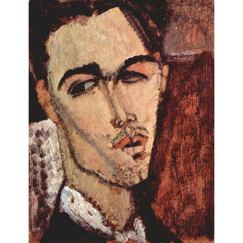 Portrait of Celso Lagar Gold Ornate Wood Framed Art Print with Double Matting by Modigliani, Amedeo