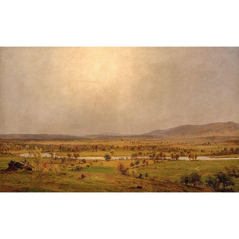 Pompton Plains, New Jersey Gold Ornate Wood Framed Art Print with Double Matting by Cropsey, Jasper Francis