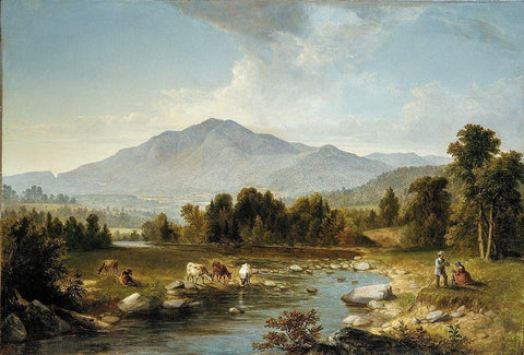 High Point: Shandaken Mountains Black Ornate Wood Framed Art Print with Double Matting by Durand, Asher Brown