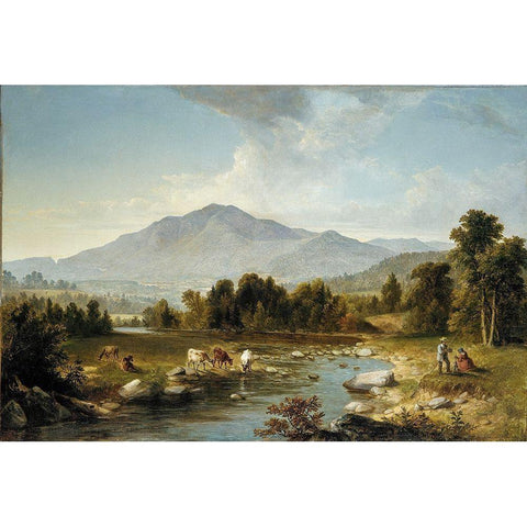 High Point: Shandaken Mountains White Modern Wood Framed Art Print by Durand, Asher Brown