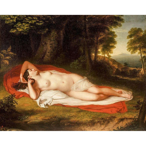 Ariadne White Modern Wood Framed Art Print by Durand, Asher Brown