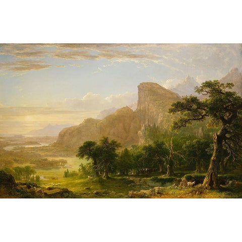Landscapeâ€”Scene from Thanatopsis Black Modern Wood Framed Art Print by Durand, Asher Brown