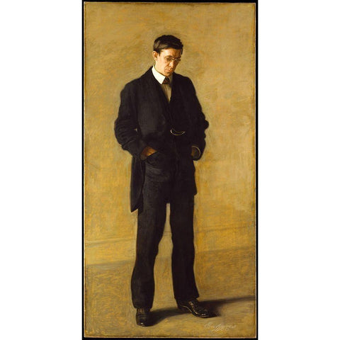 The Thinker: Portrait of Louis N. Kenton White Modern Wood Framed Art Print by Eakins, Thomas