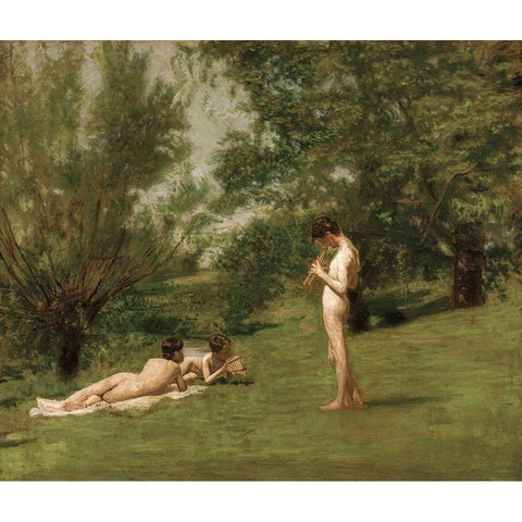 Arcadia White Modern Wood Framed Art Print by Eakins, Thomas