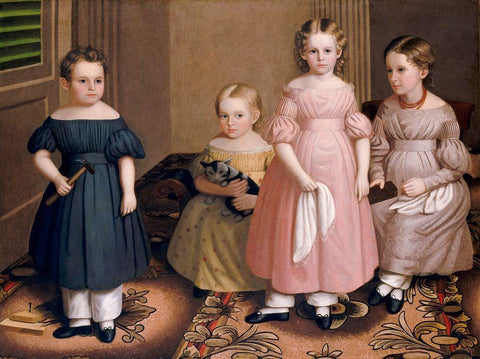 The Alling Children White Modern Wood Framed Art Print with Double Matting by Eddy, Oliver Tarbell