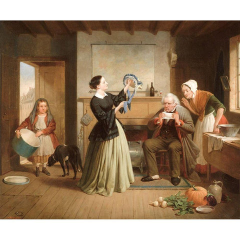 The New Bonnet Black Modern Wood Framed Art Print by Edmonds, Francis WilliamÂ 