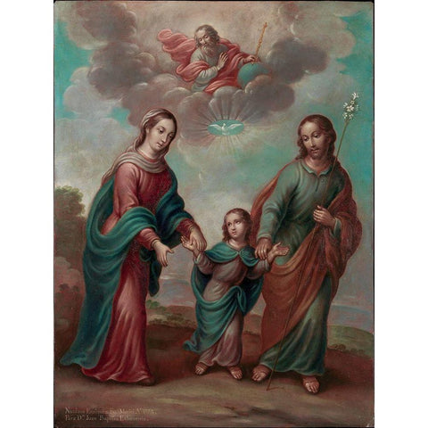 The Return of the Holy Family from Egypt White Modern Wood Framed Art Print by EnrÃ­quez, Nicolas