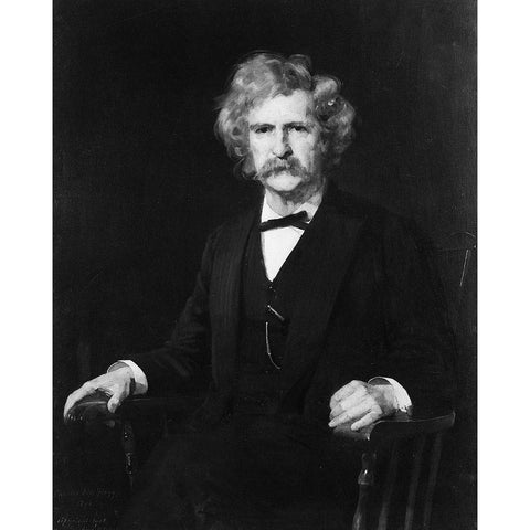 Mark Twain Gold Ornate Wood Framed Art Print with Double Matting by Flagg, Charles Noel