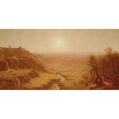 Tivoli Black Modern Wood Framed Art Print with Double Matting by Gifford, Sanford Robinson