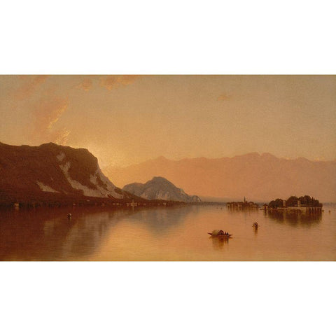 Isola Bella in Lago Maggiore Gold Ornate Wood Framed Art Print with Double Matting by Gifford, Sanford Robinson