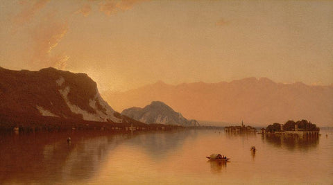 Isola Bella in Lago Maggiore White Modern Wood Framed Art Print with Double Matting by Gifford, Sanford Robinson