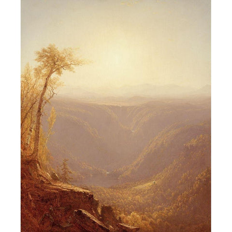 A Gorge in the Mountains (Kauterskill Clove) White Modern Wood Framed Art Print by Gifford, Sanford Robinson