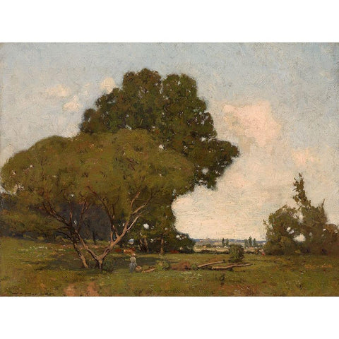 The Trees, Early Afternoon, France Gold Ornate Wood Framed Art Print with Double Matting by Harper, William A.