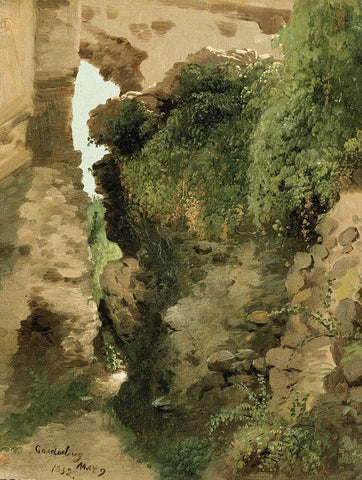 Godesberg Black Ornate Wood Framed Art Print with Double Matting by Hart, James M.