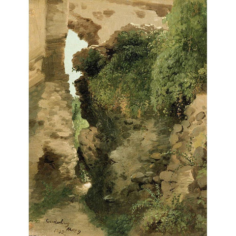 Godesberg Black Modern Wood Framed Art Print with Double Matting by Hart, James M.