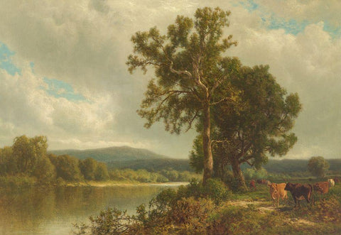 Scene at Napanoch Black Ornate Wood Framed Art Print with Double Matting by Hart, William