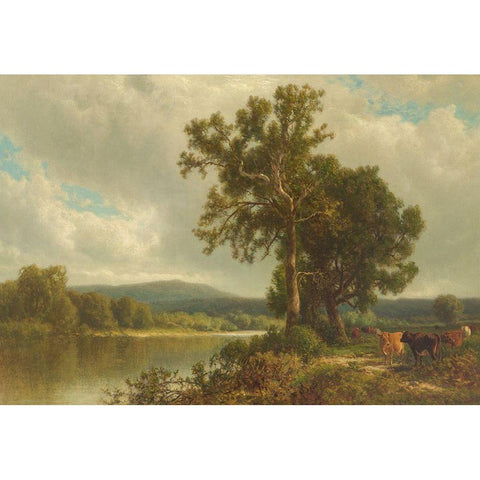 Scene at Napanoch Black Modern Wood Framed Art Print by Hart, William