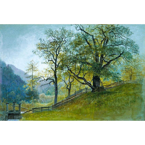 Vahrn in Tyrol near Brixen Gold Ornate Wood Framed Art Print with Double Matting by Haseltine, William Stanley