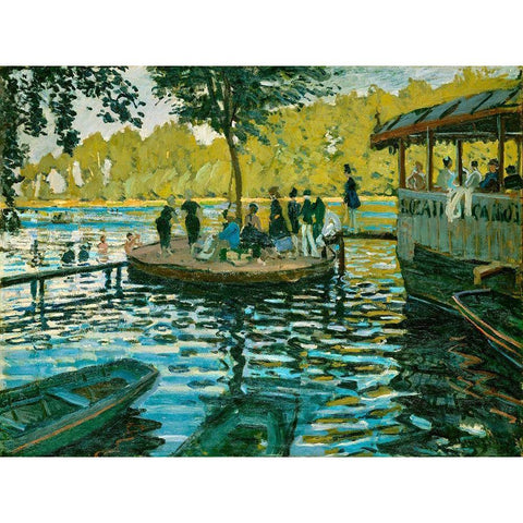 La GrenouillÃ©re Gold Ornate Wood Framed Art Print with Double Matting by Monet, Claude