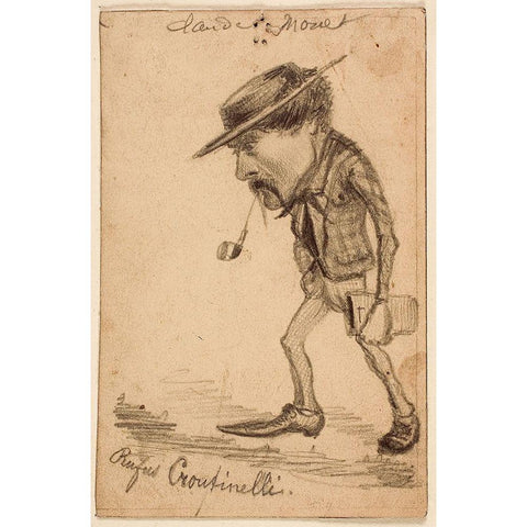 Caricature of Henri Cassinelli (â€œRufus Croutinelliâ€) Black Modern Wood Framed Art Print with Double Matting by Monet, Claude