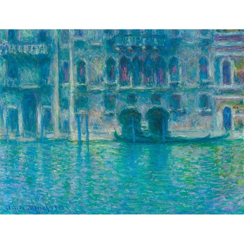 The Seine at Giverny Black Modern Wood Framed Art Print by Monet, Claude