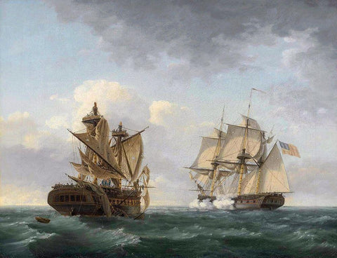 Engagement between the United States and the Macedonian Black Ornate Wood Framed Art Print with Double Matting by Birch, Thomas