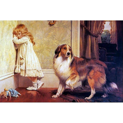 A Special Pleader White Modern Wood Framed Art Print by Barber, Charles Burton
