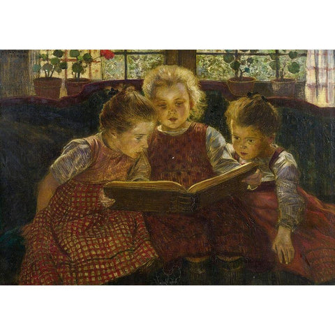 A Good Book Black Modern Wood Framed Art Print by Firle, Walter
