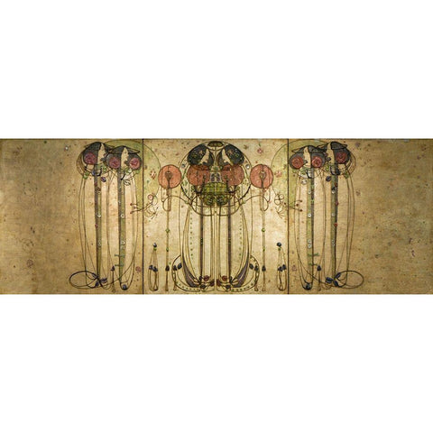 The Wassail Gold Ornate Wood Framed Art Print with Double Matting by Mackintosh, Charles Rennie