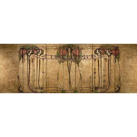 The May Queen Gold Ornate Wood Framed Art Print with Double Matting by Mackintosh, Charles Rennie