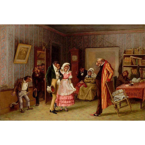 The Runaway Match White Modern Wood Framed Art Print by Beard, William Holbrook