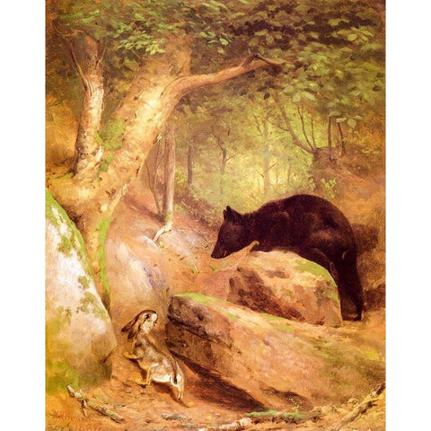 The Disputed Way White Modern Wood Framed Art Print by Beard, William Holbrook