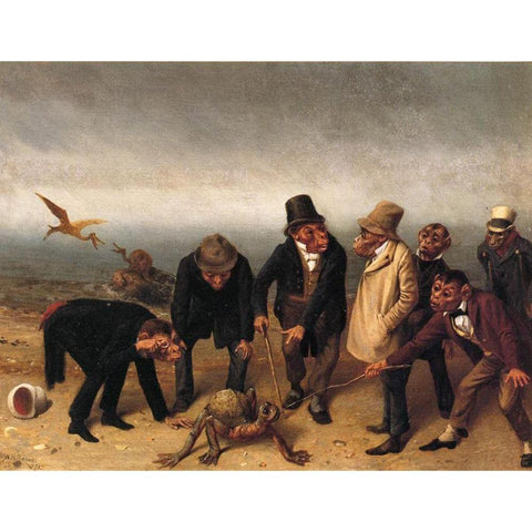 Discovery of Adam White Modern Wood Framed Art Print by Beard, William Holbrook