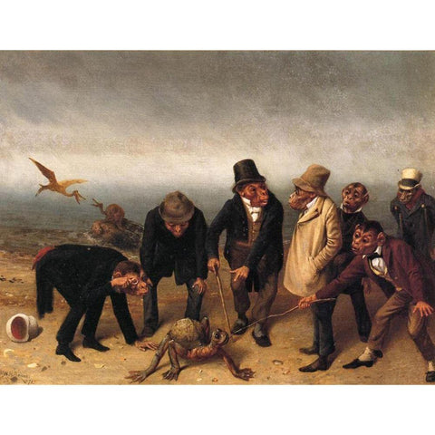 Discovery of Adam Black Modern Wood Framed Art Print with Double Matting by Beard, William Holbrook